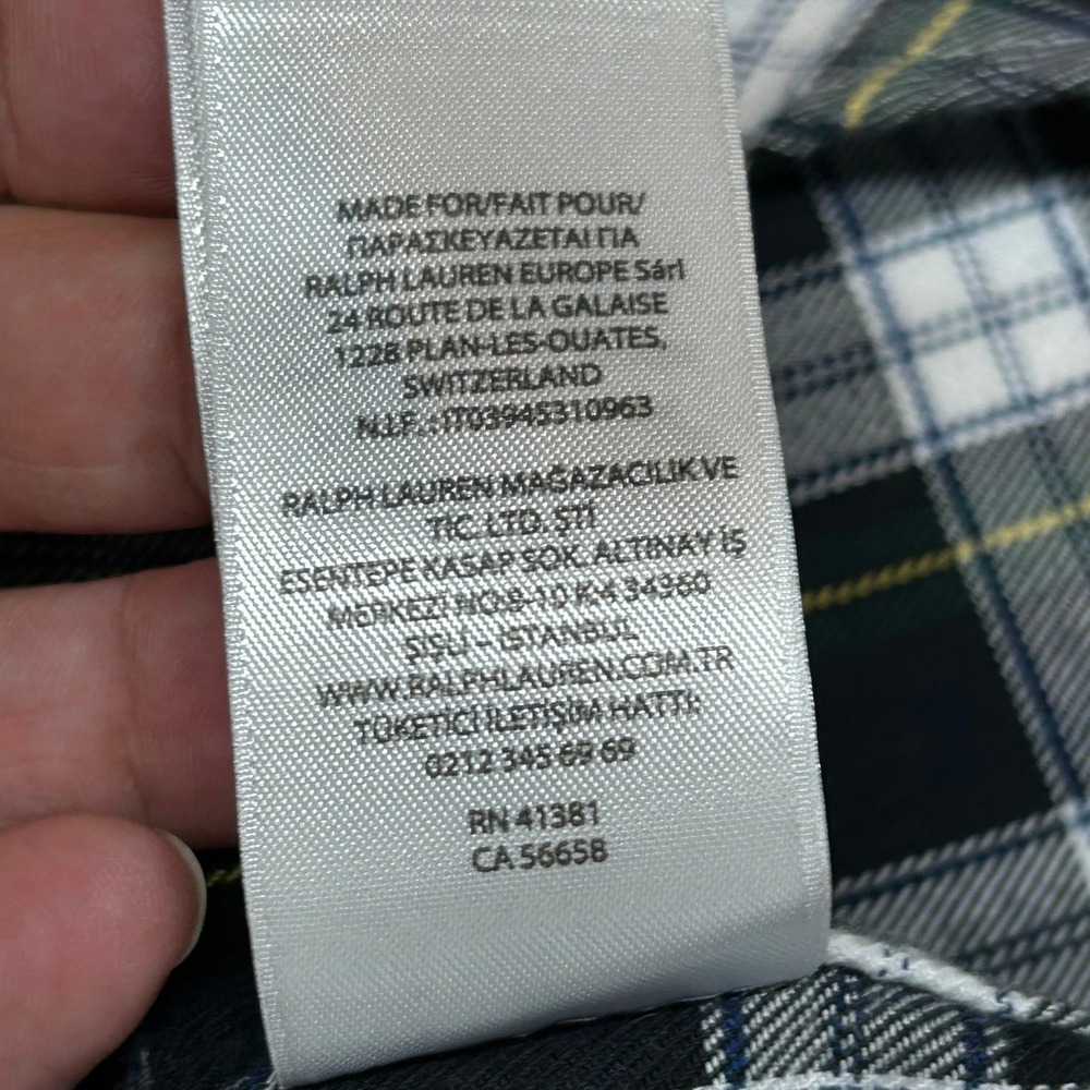 Ralph Lauren Mens Classic Fit Performance Flannel Plaid Button Down Shirt Navy L - Picture 5 of 10